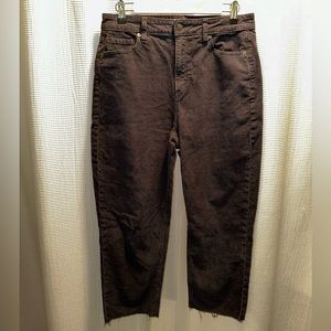 American Eagle Corduroy Mom Straight Jean - Gray - Size 10 SHORT